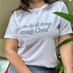 I can do all things through Christ White Bella Canvas Tee, M & L size, new